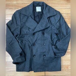 Men's Wool Gray Peacoat Medium